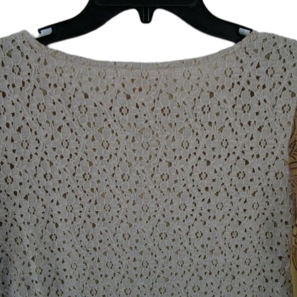 SUNDANCE Floral Watercolor Silk Lace Bell Sleeve - Picture 6 of 9